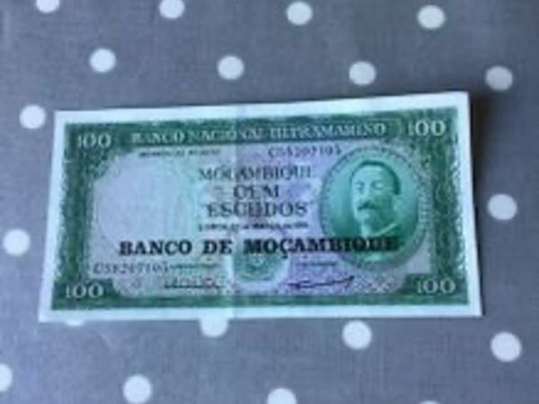 Rare 1961 Mozambique Banknote 100 Escudos