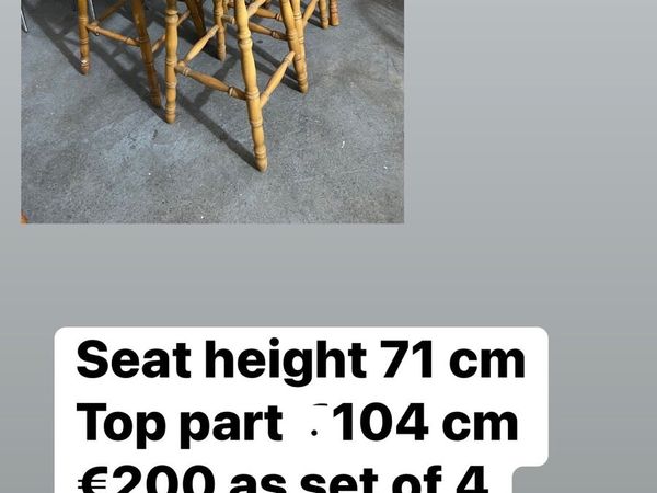 4 x heavy pine wooden bar stools