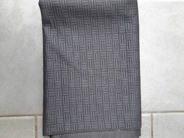 1.5m Black  Stretch Fabric with Embossed Detail