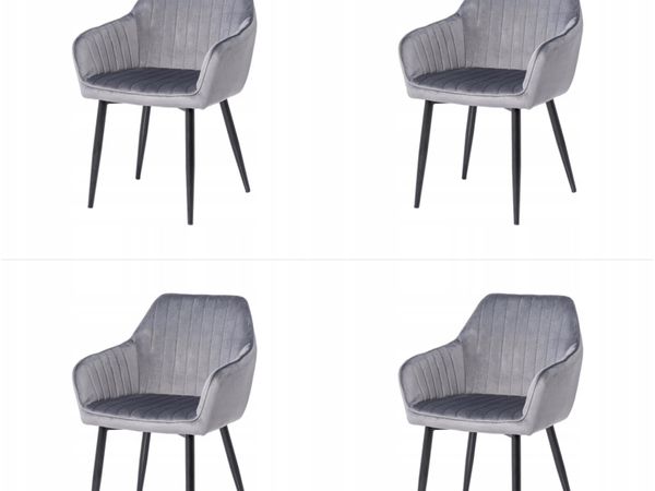 A Set Of 4 velour chairs