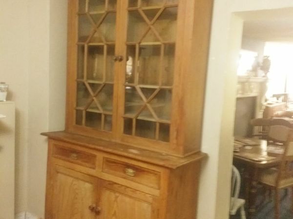 large  pitch pine  kitchen dresser /bookcase