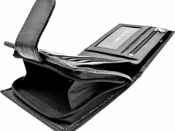 Wallets Mens Slim RFID Blocking Genuine Leather wi