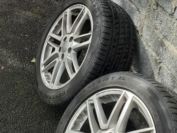 4 ALLOY WHEELS WITH TYRES- A6 / AS NEW 245/45/R18 - SLINE