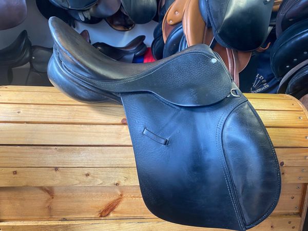 15” wide black Leather pony  saddle