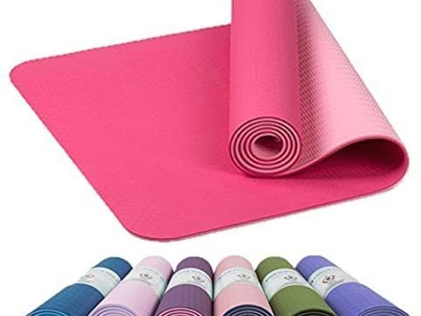 IVALLEY Two Tone TPE Yoga Mat Non Slip Fitness Exercise Mat with Carrying Strap Workout Mat for Yoga, Pilates and Gymnastic 183 x 61 x 0.6CM
