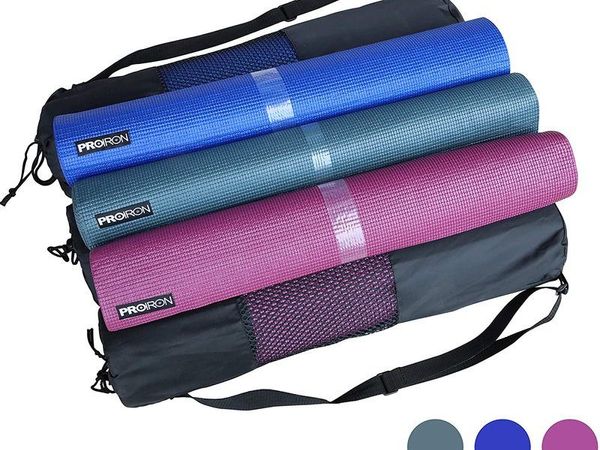 PROIRON Yoga Mat Exercise Mat with Free Travel Carry Bag for Home Gym Fitness 3.5mm or 6mm thick in Blue, Dark Green, Purple