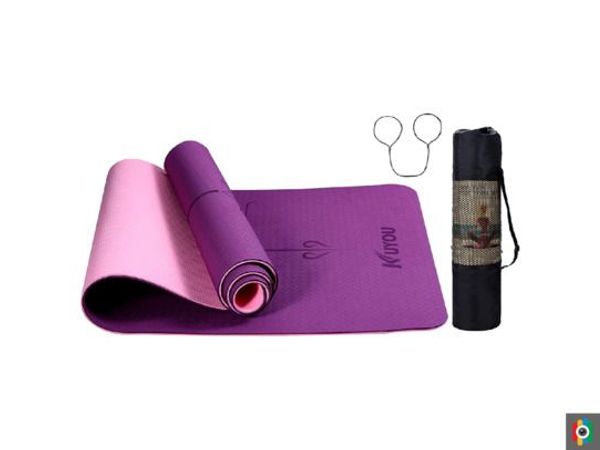 Yoga Mat, TPE Eco Friendly Fitness Yoga Mat Non Slip Exercise Mat with Carrying Strap
