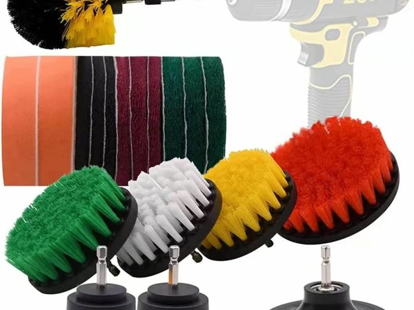 YIHATA Drill Brush Cleaning Brushes Set, 23 Pack Extended Long Attachment Power Scrubber Brushes for Cleaning, Great for Car Carpet Floor Bathroom Toilet Kitchen Ceramic Surface Multicolor