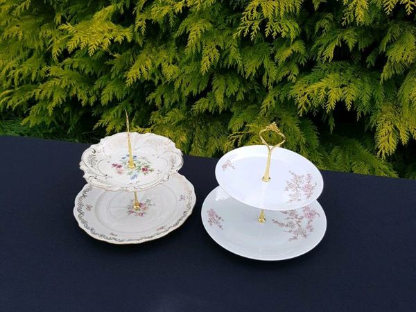 By post only 2 china cake stand