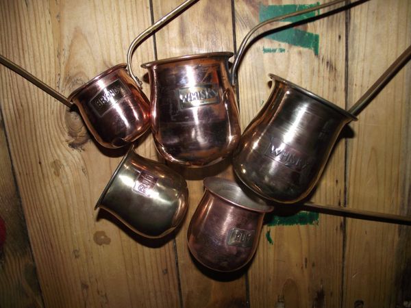 Vintage Brass & Copper Spirit Measures
