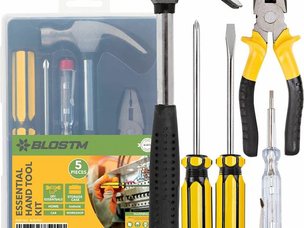 BLOSTM Basic Home Tool Kit - 5pcs Essential Hand Tools Set