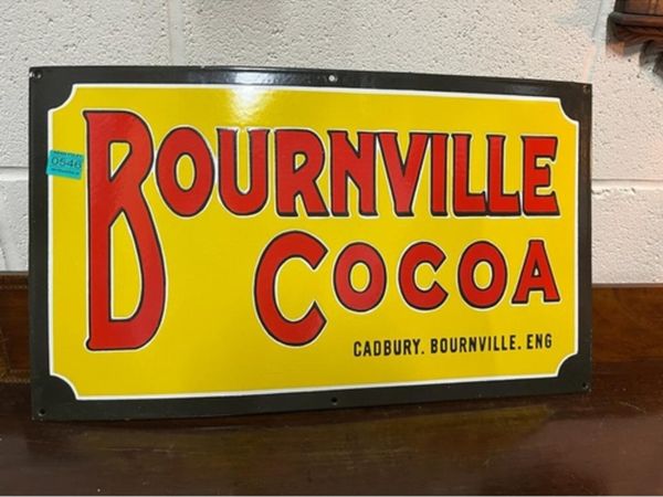 Vintage Collectable Enamel #Bournville Cocoa  Sign