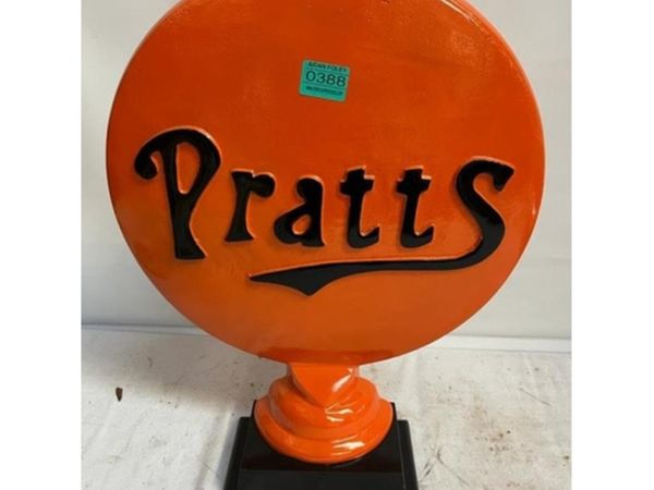 #Pratts Orange Die Cast Metal Gasoline Pump Top