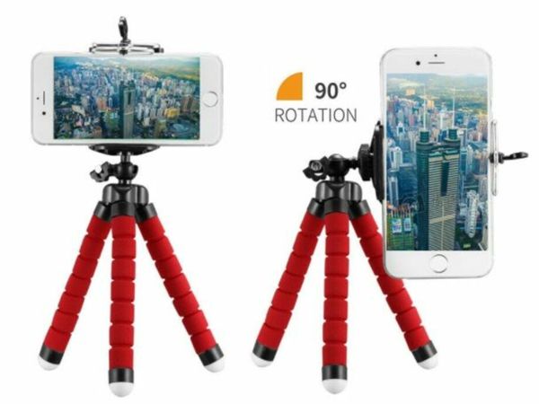 Mobile Phone Tripod Stand Camera Holder Flexible Universal Mount Octopus Red