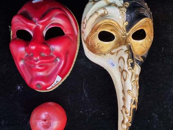 2 rare old Venetian masks