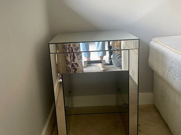 Mirrored bedside locker