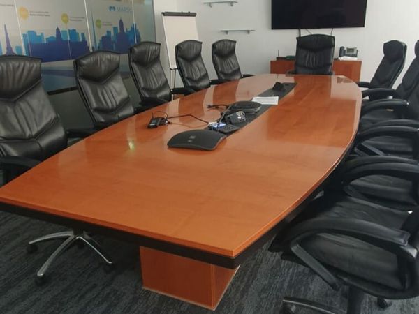 Executive boardroom table and chairs