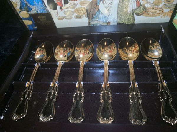 Scandia 24k gold plated teaspoon set