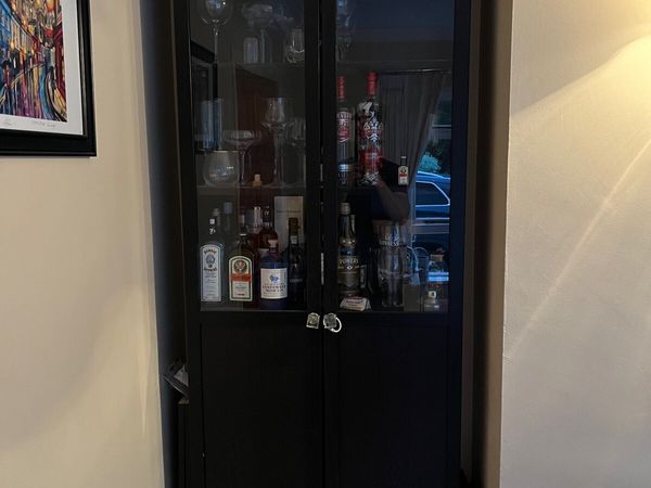 Black 2 Door Drinks Cabinet