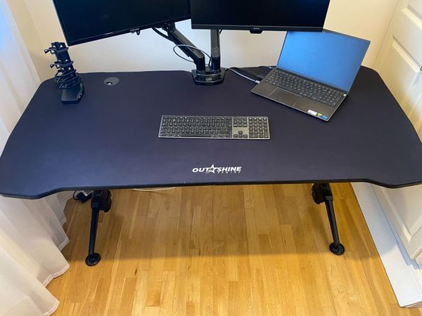 Gaming Desk 160cm, full mat cover, adjustable