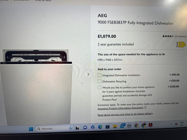 AEG fully integrated dishwasher