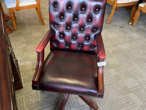 Beautiful red leather high back director chair