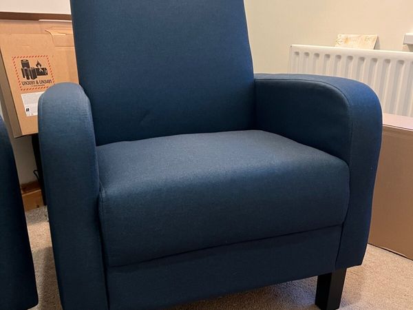 X4 Grady armchairs Harvey Norman dark blue