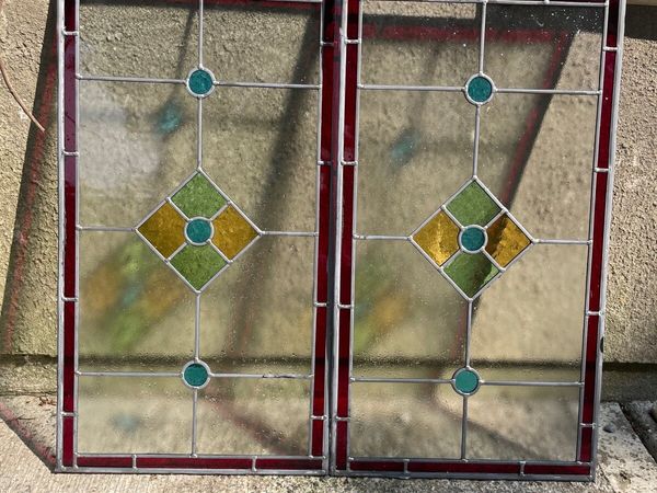 Stained glass lead window panels