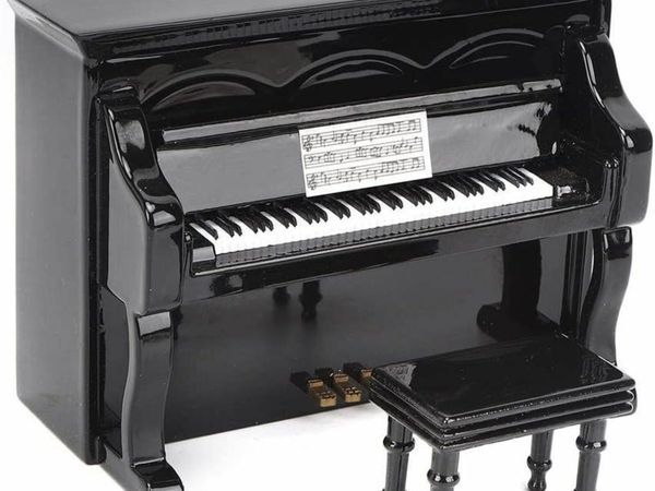 Miniature Piano Model with Stool 14x7x10cm