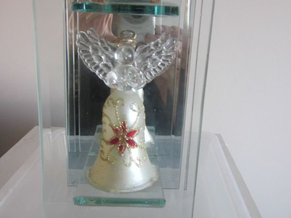 Angel Mirror Glass Tea Lite Candle Holder