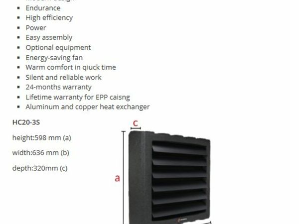 heater  unit,  commercial  sized  spaces