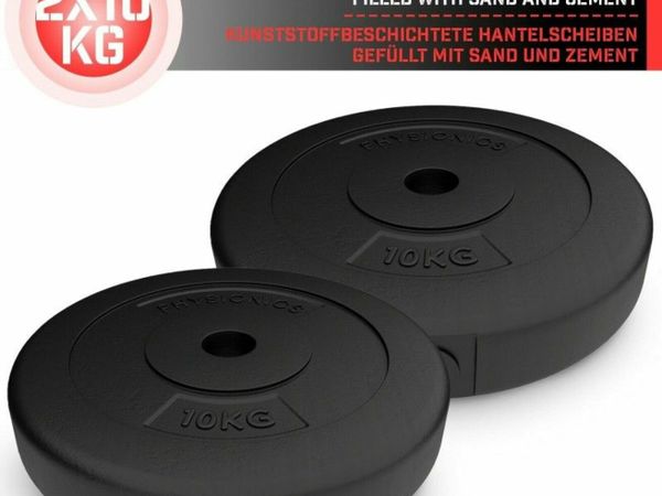 2 X 10KG WEIGHT PLATES - FREE DELIVERY