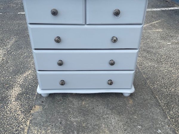 Pine / grey chest of drawer