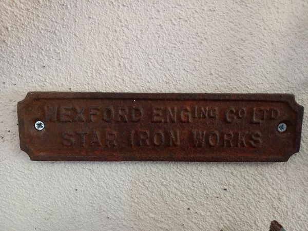 Old Metal Plaque - Wexford Star Iron Works