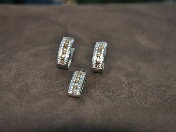 925 silver earrings and pendant set