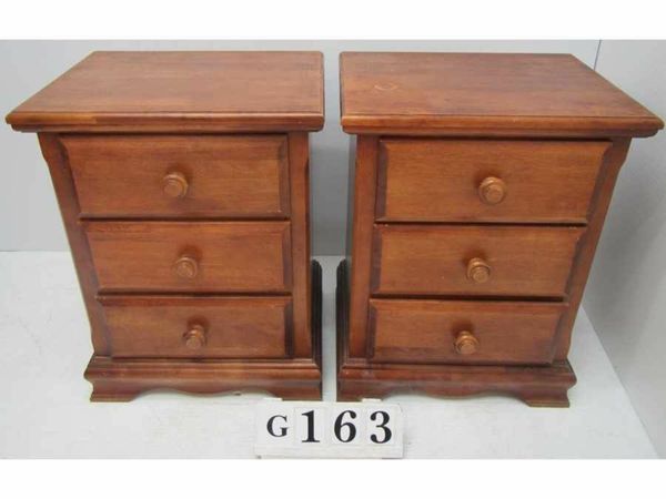 Pair of solid large bedside lockers.   #G163