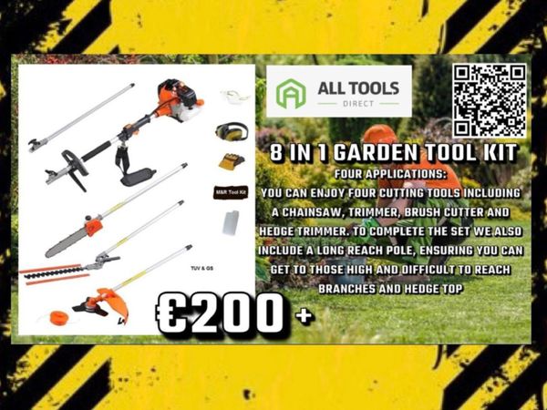 8in1 petrol garden tools strimmer trimmer chainsaw