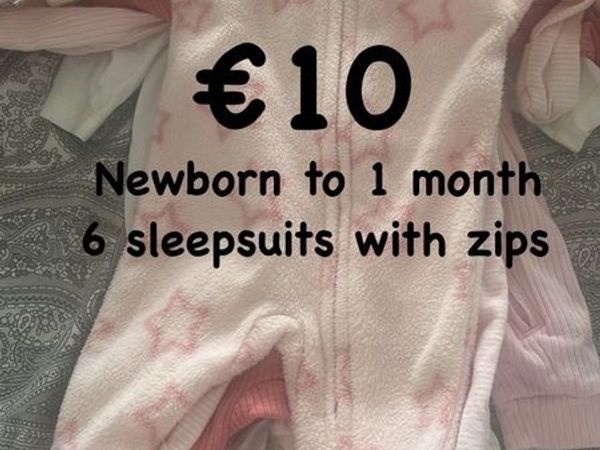 Various Sleepsuits with zips.