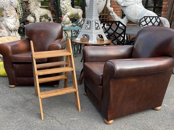 Original french antique club chairs