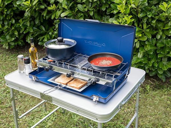 Campingaz Folding Double Burner Stove and Grill.