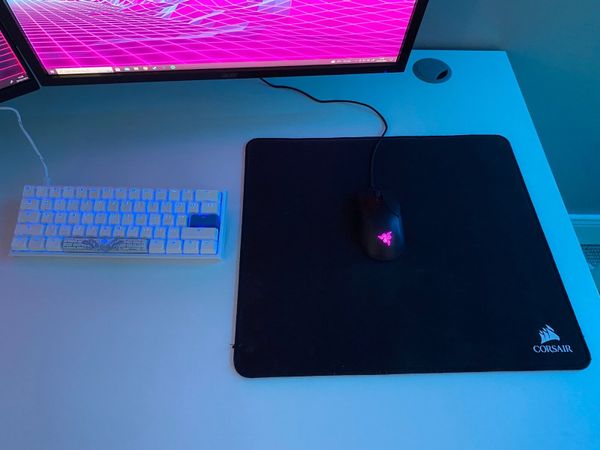 Gaming, mouse and keyboard and mouse pad