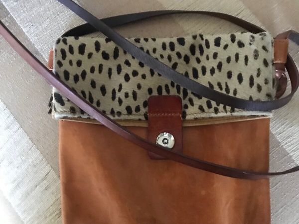Leopard Print Leather Shoulder Bag