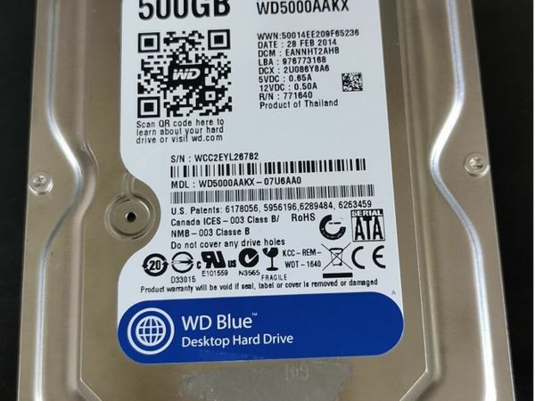 WD Blue 500GB 3.5" SATA HDD