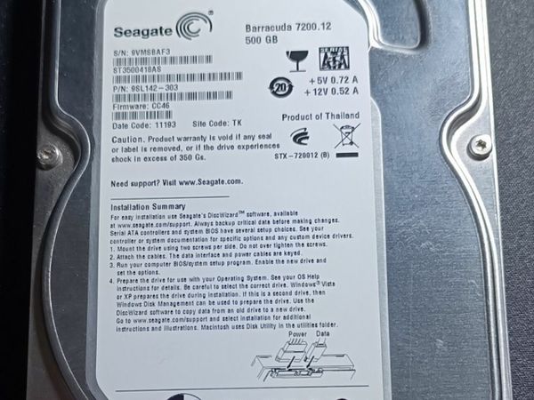 Seagate Barracuda 500GB 3.5" SATA HDD