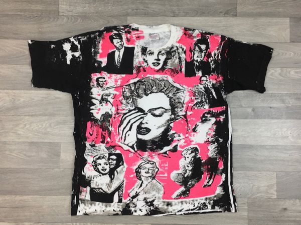 Rare Marilyn Monroe JFK All Over Print T Shirt XL