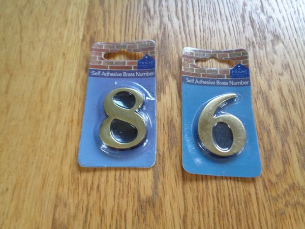 Self Adhesive Brass Numbers x 2 for Sale