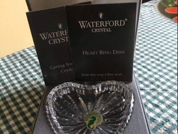 Vintage Waterford Crystal Heart Ring Dish