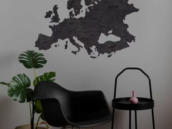 Europe Wooden Map