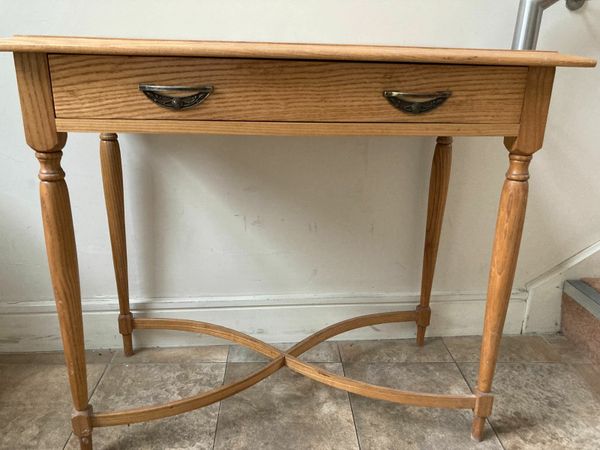 Art Nouveau Reconditioned Oak Console with Drawer