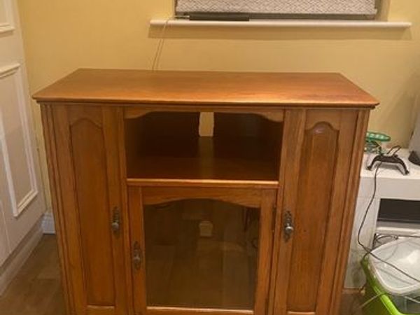 Solid walnut TV cabinet & stereo unit